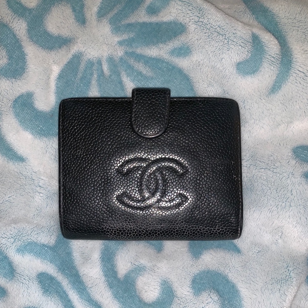 Chanel Caviar CC Mini French Wallet